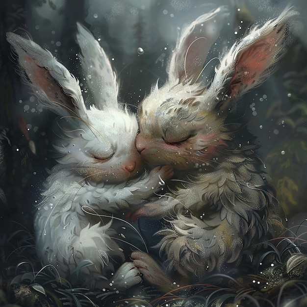 Two cute creatures hugging Incredible detailchaos 20