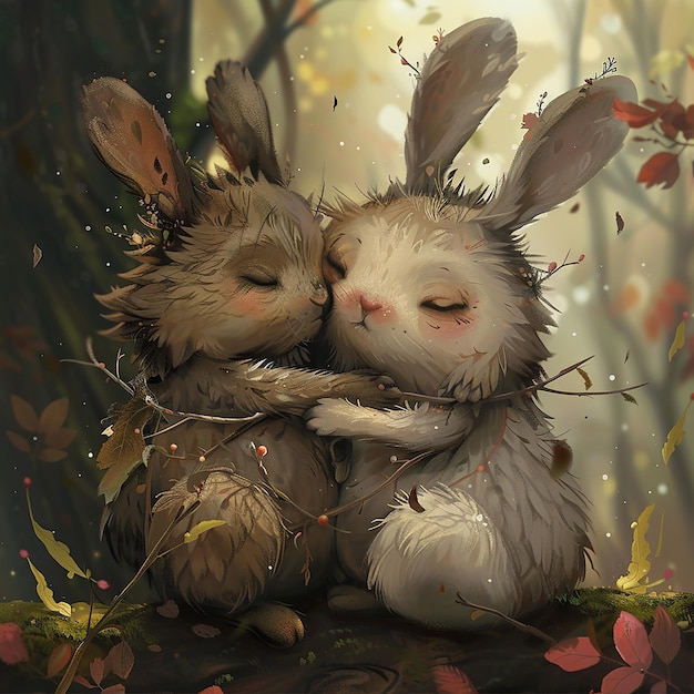 Two cute creatures hugging Incredible detailchaos 20