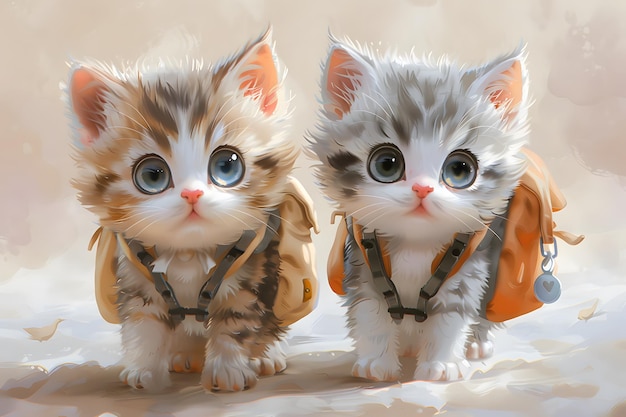 Two Cute Kittens on an Adventure