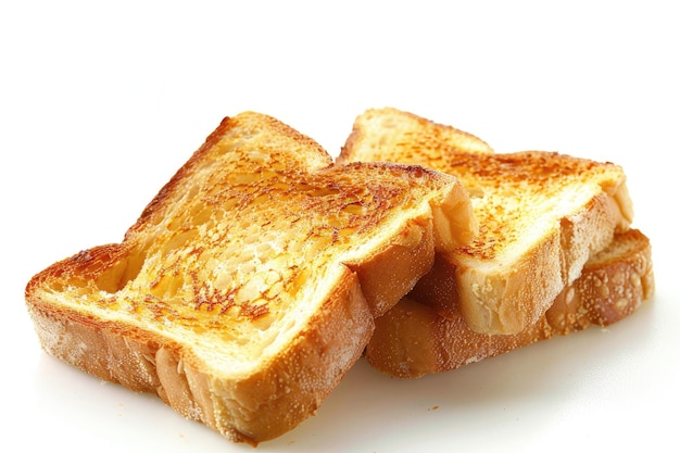 Two Delicious Toasted Bread Pieces Isolated