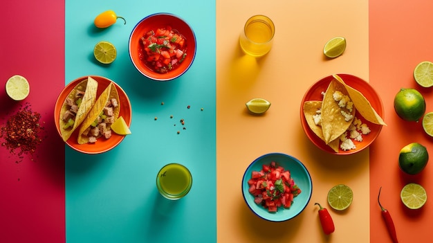 two different bowls of food including one that has a fruit and veggie on it