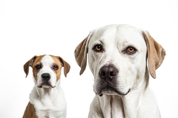 Photo two dogs looking at the camera