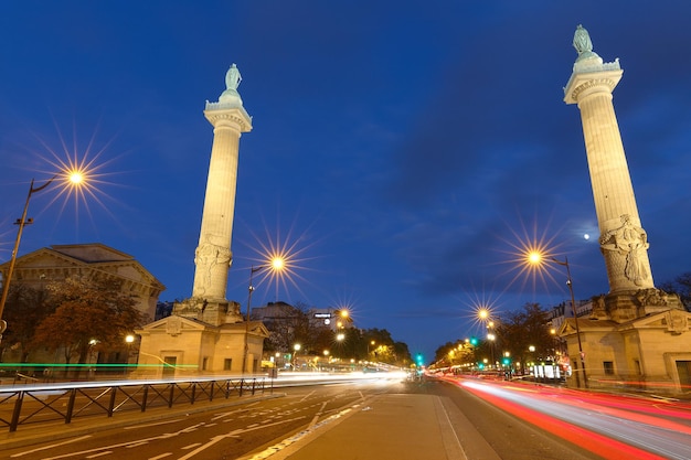 The two Doric columns erected in 1788 on Trone Avenue frame the entrance to Cours de Vincennes and Place de la Nation Paris