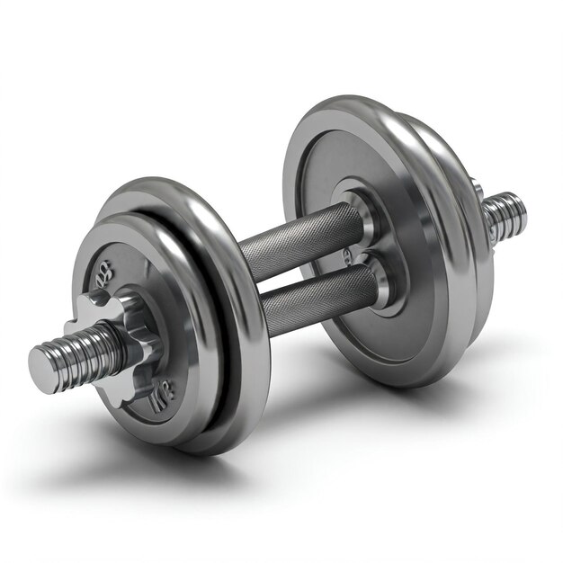 Photo two dumbbells are shown on a white background