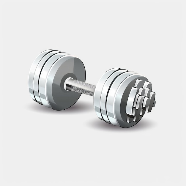 two dumbbells that are silver and one is silver