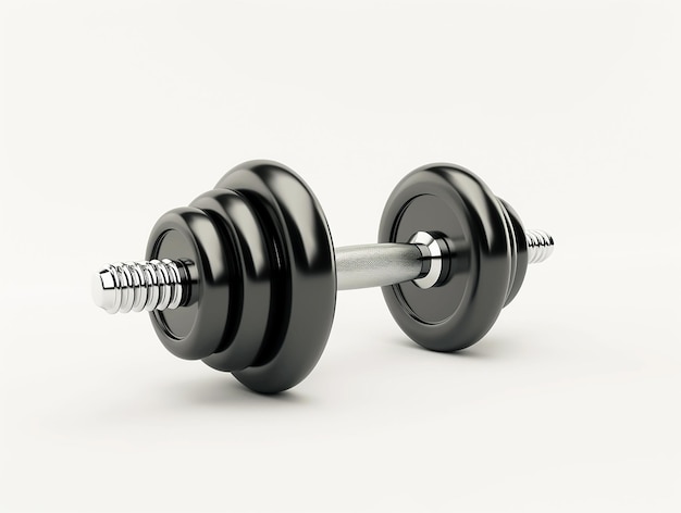 two dumbbells with one being held up by one another