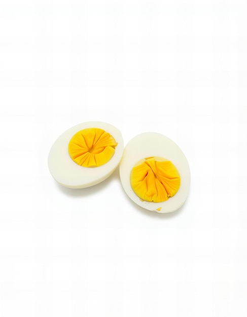 Photo two eggs with yellow yolk and the side of the egg