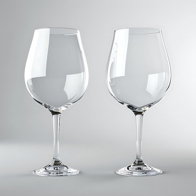 Two Empty Wine Glasses 3D Render