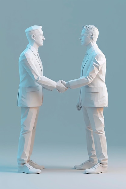 Two Figurines Shaking Hands