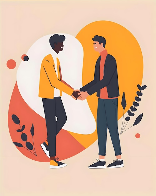 Two Friends Sharing A Handshake Background