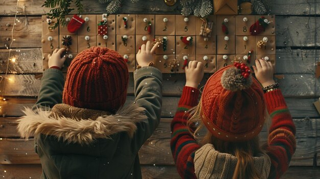 Photo two girls are looking at a wall with a red hat that says quot the number 1 quot on it