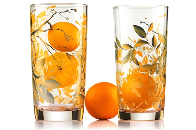 Two glasses with oranges