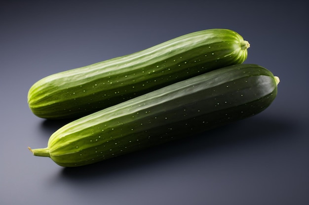 two green cucumbers sitting on a table