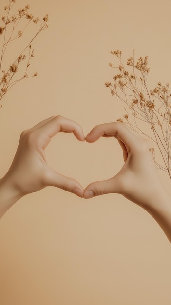 Photo two hands form a heart a minimalist expression of love and care