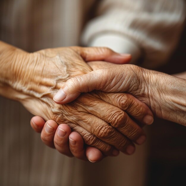 two hands holding each other with one being held up by another