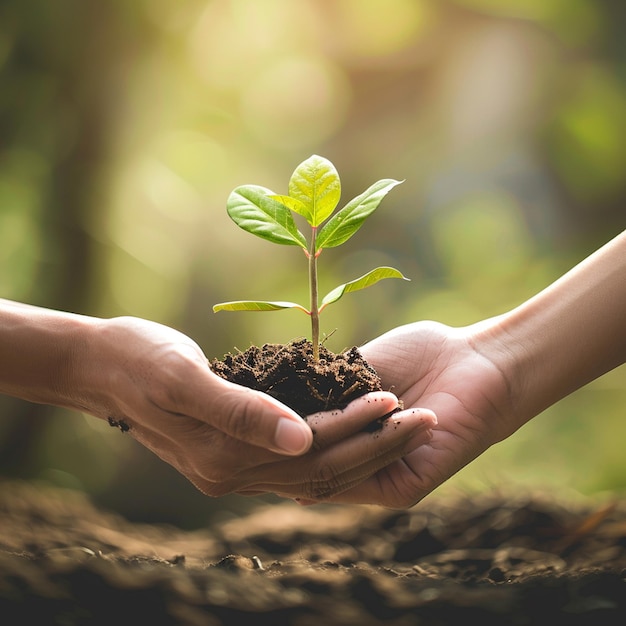 two hands holding a plant with the words quot plant quot on it