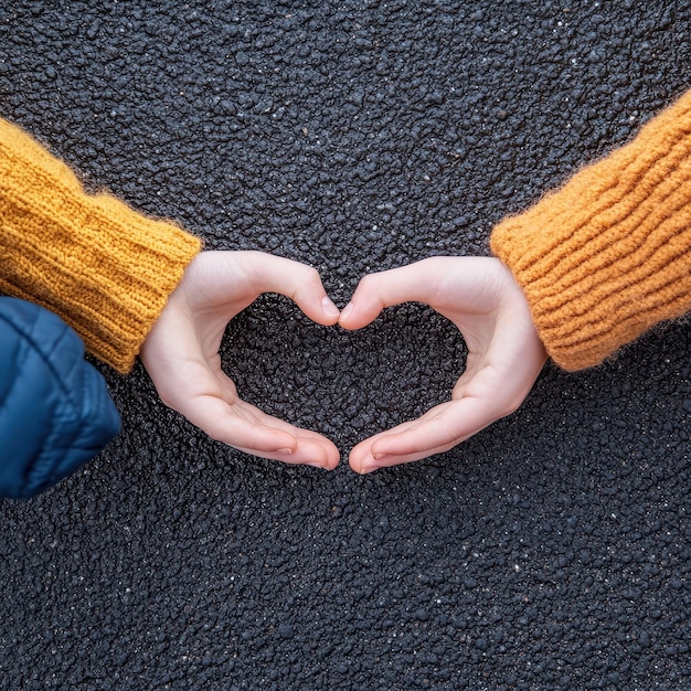 Photo two hands making a heart shape with their hands