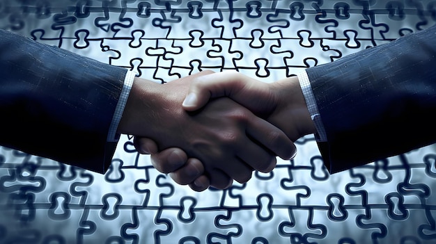 two handshake with one being held in front of a black and white background