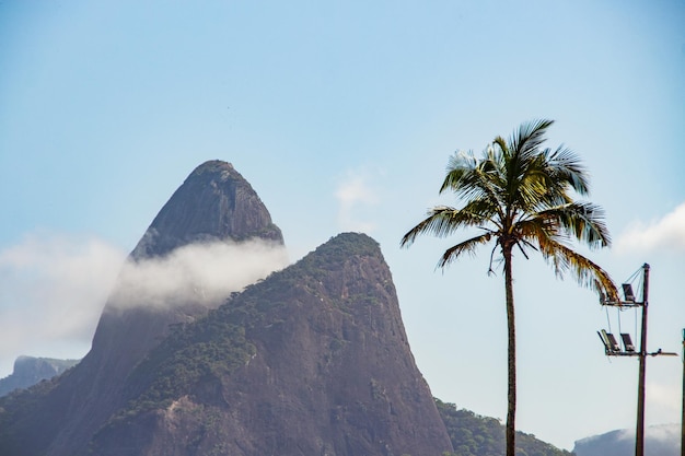 Two Hill Brother seen from Ipanema beach in Rio de Janeiro Brazil