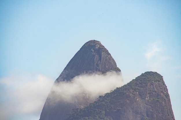 Two Hill Brother seen from Ipanema beach in Rio de Janeiro Brazil