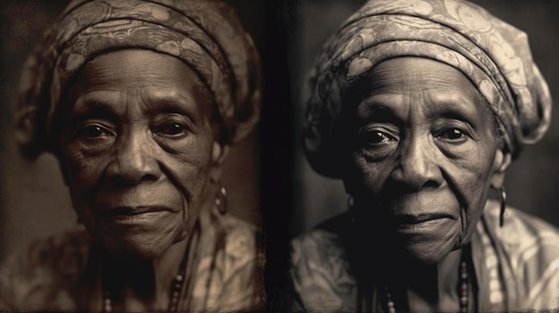 Two images of a woman and one is from the series'the word love '