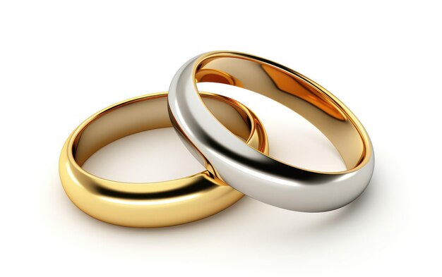 Two intertwined wedding rings symbolizing love and matrimony