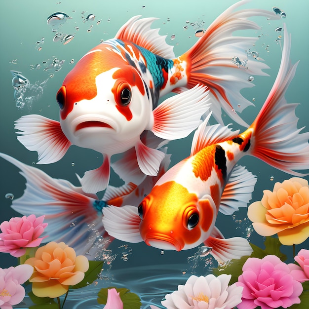 Two Koi fishes