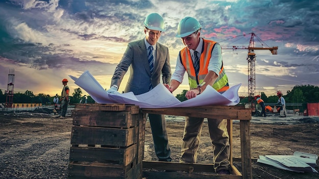 two men are working on a construction site