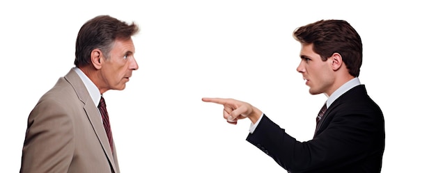 Photo two men in business suits having a heated argument