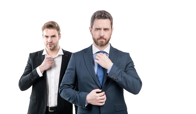 Two men in formal suit isolated on white business