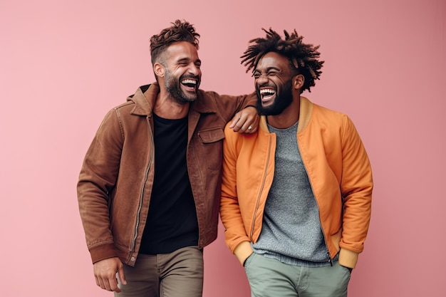 two men laughing