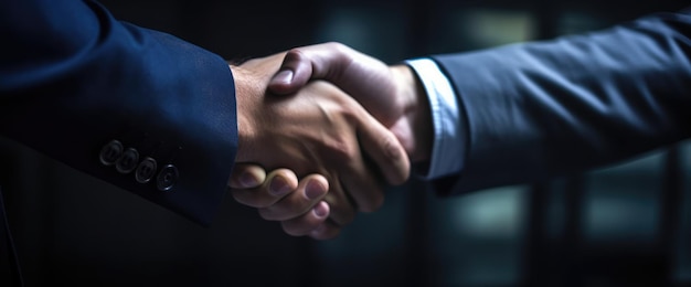 Two men shaking hands, one of which is the first person to shake hands.