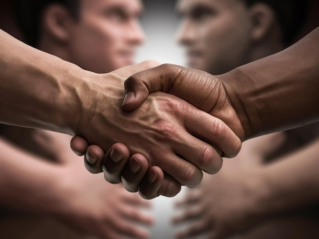 two men shaking hands with one another one of them shaking hands