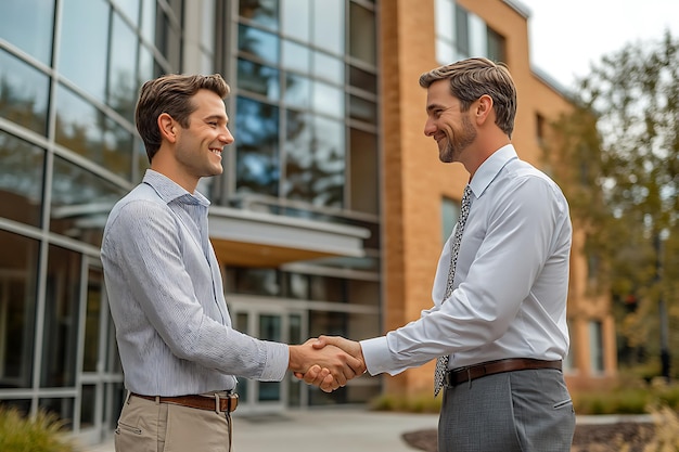 Photo two men shaking hands