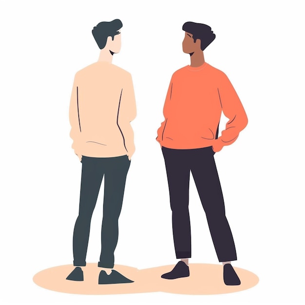 Photo two men standing in a circle one wearing a sweater and the other with the other wearing a sweater