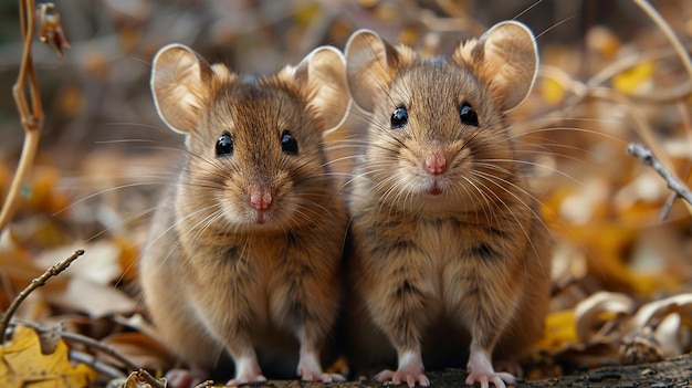 two mice are sitting on a surface one has a face that says mouse on it