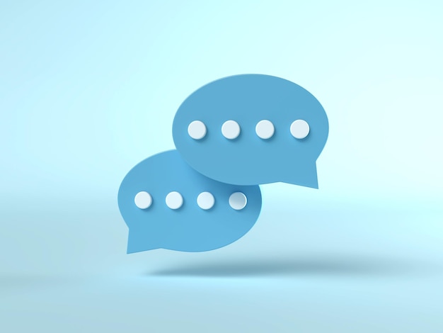 Two nested bubble chat symbols3D Render