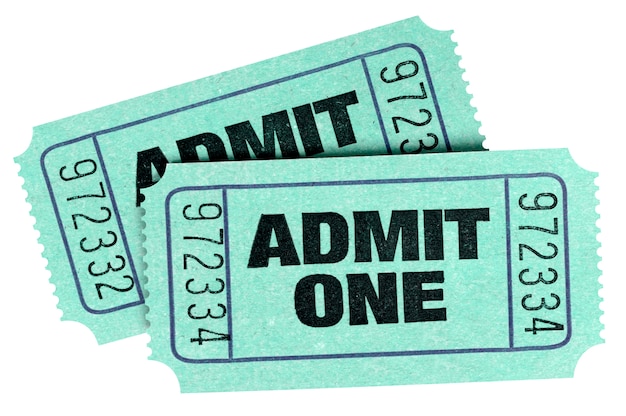 Two old green admit one tickets