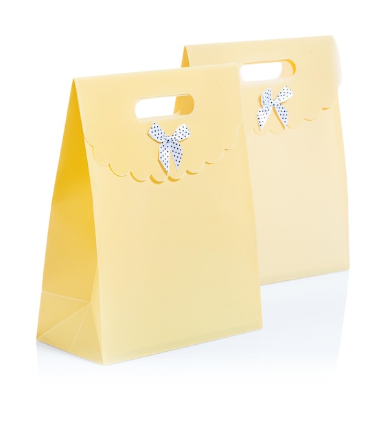 Two paper bags on white