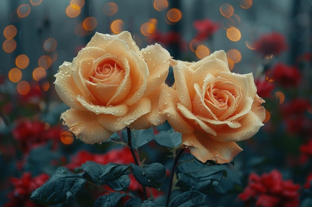 Two Peach Roses