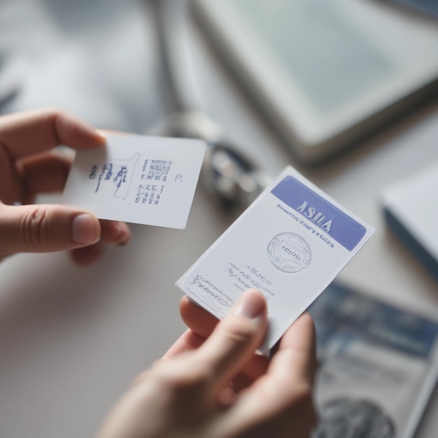 Photo two people holding cards with the word taxi on them