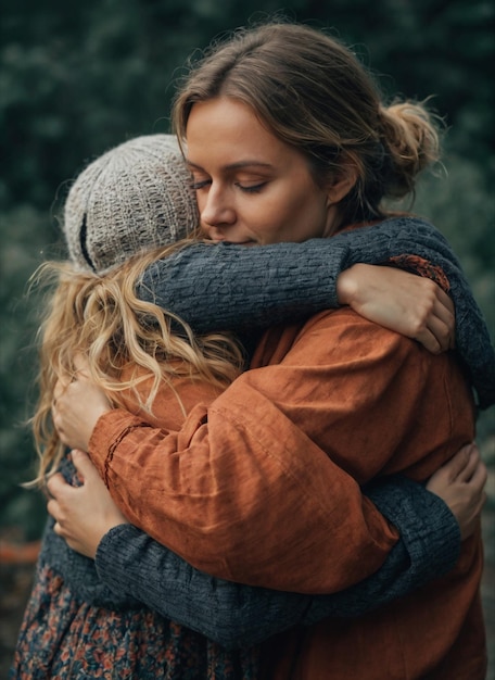 Photo two people hug each other romantic couple