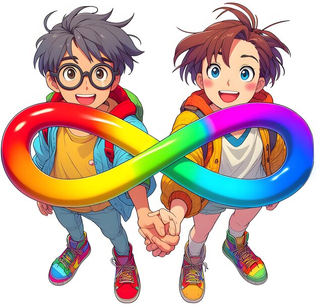 two people with ainfinity colored ring