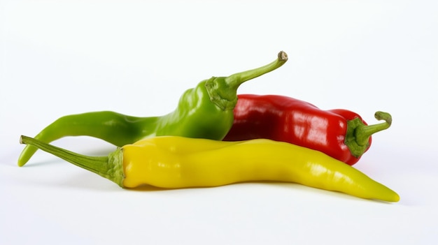 Two peppers on a white background