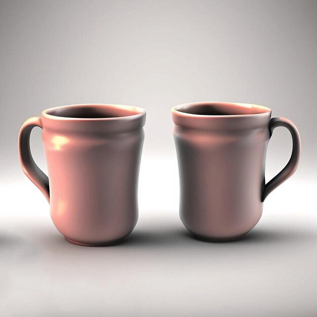 Two pink cups with the words on them