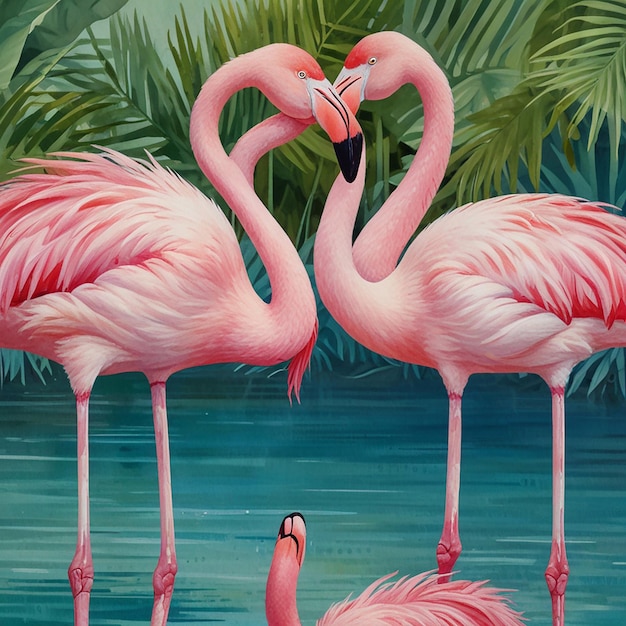 Two Pink Flamingos