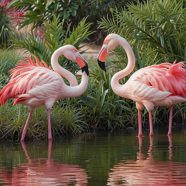 Two Pink Flamingos