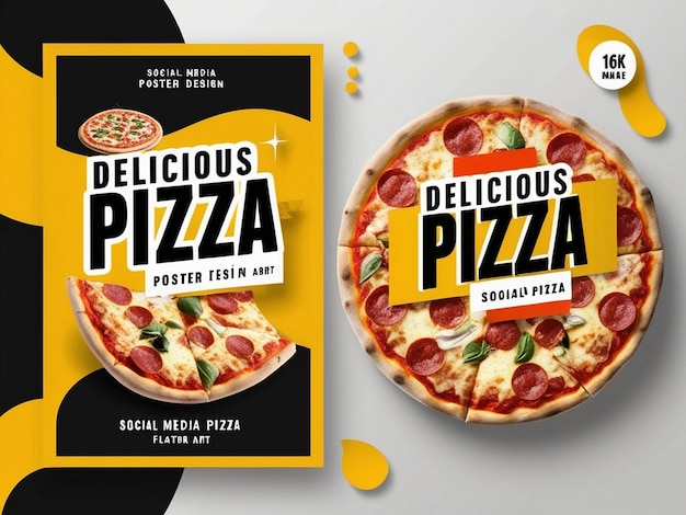 two pizzas with the words quot spicy pizza quot on the front