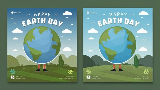 two posters for earth day and the earth