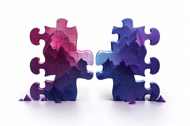 Two puzzle pieces fitting together symbolizing connection and unity in a relationship